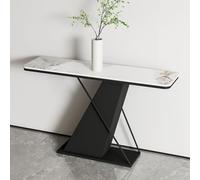 ZIGTUEI Mesa Consola Moderna, Mesa De Sofá Estrecha, Mesa De Pasillo De Lujo, Estructura De Metal, Mesa Auxiliar De Sofá, para Recibidor, Sala De Estar, Pasillo(Black A,80cm/31.5in)