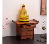 ZIGTUEI Mesa De Meditación con Cajón, Mesa De Altar, Estilo Chino Mesa De Altar, Mesa Multifunción, Mesa De Salón, para Oraciones, Adivinación, Adoración(Red,50x38cm/19.7x15in)