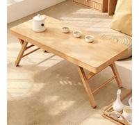 ZIGTUEI Mesa De Suelo Japonesa, Mesa De Meditación Minimalista, Mesa De Té Zen De Madera Retro, Baja Portátil Multifuncional, para Salón, Sala De Estar, Balcón(Light Brown,80cm/31.5in)