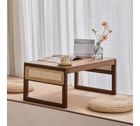 ZIGTUEI Mesa De Suelo Japonesa, Mesa De Meditación Minimalista, Rectangular Mesa De Altar, para Comer Y Prácticas Espirituales, para Ventana, Tatami, Al Aire Libre, Cama(Brown,70cm/27.6in)