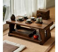 ZIGTUEI Mesa De Suelo Japonesa, Mesa De Tatami Japonesa, Estilo Antiguo y Simple, Baja Portátil Multifuncional, para Salón, Sala De Estar, Balcón(50x30x20cm/19.7x11.8x7.9in)