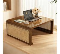 ZIGTUEI Mesa De Tatami Plegable, Mesa De Suelo Japonesa, Rectangular Mesa De Altar, Estilo Antiguo Y Simple, para Ventana, Tatami, Al Aire Libre, Cama(Brown,60cm/23.6in)