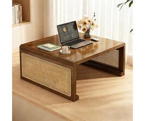 ZIGTUEI Mesa De Tatami Plegable, Mesa De Suelo Japonesa, Rectangular Mesa De Altar, Estilo Antiguo Y Simple, para Ventana, Tatami, Al Aire Libre, Cama(Brown,70cm/27.6in)