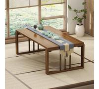 ZIGTUEI Mesa De Tatami Plegable, Mesa De Té Zen De Madera Retro, Mesa De Meditación Minimalista, Estilo Antiguo Y Simple, para Salón, Sala De Estar, Balcón