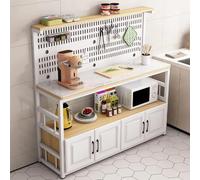 ZIGTUEI Moderno Armario Alto De Cocina, Mueble Auxiliar De Cocina, con Puertas Y Estantes Ajustables, para Sala De Estar, Comedor, Entrada(140x130x40cm/55.1x51.2x15.7in)