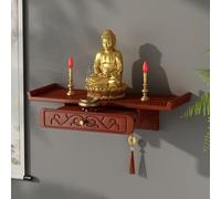 ZIGTUEI Montado En La Pared Mesa De Meditación, Mesas para Meditación, Soporte para Altar De Buda Estante, para Oraciones, Adivinación, Adoración(43x22x16cm/16.9x8.7x6.3in)