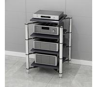 ZIGTUEI Mueble Equipo HiFi, Mueble HiFi, Multifuncional Estante De Audio, Gabinete AV Moderno, Gabinete For Equipo Estéreo, para Sala De Estar Estudio De Grabación(Silver,70x90cm/27.6x35.4in)