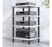 ZIGTUEI Mueble Equipo HiFi, Mueble HiFi, Soporte para Reproductor De CD Y DVD, Equipos Música Consola, Estantería De Audio Y Video, para Sala De Estar Estudio De Grabación(White,60x89cm/23.6x35in)