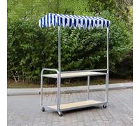 ZIGTUEI Puestos De Mercado, Carrito De Vendedor De Comida, Puestos Plegables, para Ferias De Artesanías, Mercados Callejeros Y Ferias De Artesanía(Blue,110x58cm/43.3x22.8in)