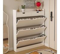 ZIGTUEI Zapatero 3 Puertas, Almacenamiento Abierto para Zapatos, Zapatero De Entrada Recibidor, Zapateros Estrechos para Entradas, Dormitorios Y Pasillos(120x50x17cm/47.2x19.7x6.7in)