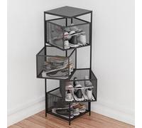 ZIGTUEI Zapatero Giratorio, Zapatero Vertical, Almacenamiento Simple Y Moderno para La Entrada, Organizador Almacenamiento De Zapatos para Entrada Armario Y Esquina(Black,33.5x105cm/13.2x41.3in)