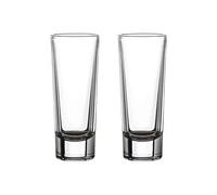 ZIGUIhsou-11 Copa de cristal Clear Heavy Base Shot Glasses Set of 2, Lead-free Glass for Whiskey, Tequila, Vodka and Cocktail
