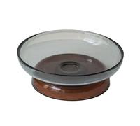 ZIGUIhsou-11 Plato de fruta Frutero de cristal con pedestal, transparente, decorativo, for servir aperitivos, perfecto for la sala estar(Grey)