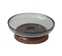 ZIGUIhsou-11 Plato de fruta Frutero de cristal moderno, ligero y lujo, redondo, gran capacidad con base, ideal for sala estar, salón o decoración del hogar(Grey)