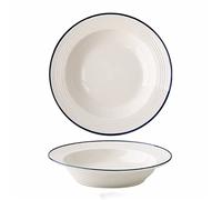 ZIGUIhsou-11 plato hondo Dos platos de sombrero plato Simple sopa cerámica ensalada cena hogar cocina restaurante Circular blanco