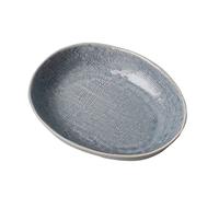 ZIGUIhsou-11 plato hondo Plato de cerámica ovalado for ensalada, plato for postre fruta, hogar, restaurante, cocina o cafetería, hondo Irregular, redondo