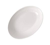 ZIGUIhsou-11 plato hondo Plato Ovalado De Ensalada Postre Arroz Al Curry Pescado Fruta Cena Cocina Restaurante Cafetería Cerámica Blanco(Medio)