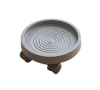 ZIGUIhsou-11 Puesto de Plantas Bandeja Redonda móvil con Ruedas for bonsái, Base de plástico Templado for Interior y Exterior.(Blanco,Pequeño)