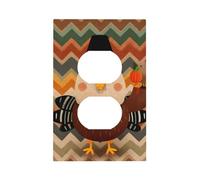 Zigzag - Placa de pared dúplex de pavo vintage, placa de pared decorativa de otoño, fácil de instalar, cubierta de salida para hogar, oficina, cocina, apartamento