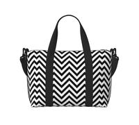 ZigZag Stripe - Bolsas de lona para viajes, ligeras para artículos personales, bolsas de viaje para mujeres, bolsas de gimnasio para hombres, Negro -, Talla única