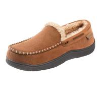 Zigzagger Hombres Microsuede mocasín Zapatillas Memoria Espuma casa Zapatos, Amarillo, 44 EU