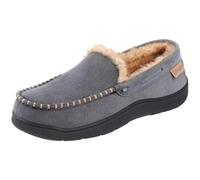 Zigzagger Hombres Microsuede mocasín Zapatillas Memoria Espuma casa Zapatos, Gris, 45 EU