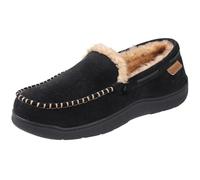 Zigzagger Hombres Microsuede mocasín Zapatillas Memoria Espuma casa Zapatos, Negro, 43 EU