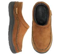Zigzagger Pantuflas tipo mocasín mullidas para hombre para interiores y exteriores, Cold Tawny, 43.5 EU