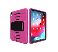ZiHang Bumper iPad Pro 11 2018, Carcasa Rugosa Cuerpo Completo + Silicona con Soporte [a Prueba de Los Golpes] Smart Case Cubierta, Funda Rugerizada para iPad Pro 11 2018 (Rosa roja)
