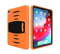ZiHang Bumper iPad Pro 11 2018, Carcasa Rugosa Cuerpo Completo + Silicona con Soporte [a Prueba de Los Golpes] Smart Case Cubierta, Funda Rugerizada para iPad Pro 11 2018 (Naranja)