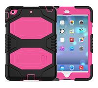 ZiHang Funda Compatible con iPad Mini 1/2 / 3, Protector Durable de PC + Silicona con Soporte [a Prueba de Los Golpes] Smart Case Cubierta para iPad Mini 1/2 / 3 (Rosa roja)