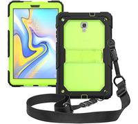 ZiHang Funda Compatible con Samsung Galaxy Tab A 10.5 T590 T595 - Resistente a Prueba de Choques Carcasa con Soporte Integrado y Correa de Hombro Conectable (Negro/Verde)