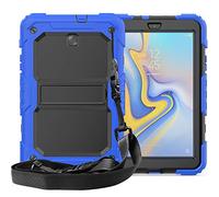 ZiHang Funda Compatible con Samsung Galaxy Tab A 8.0 T387 2018 - Resistente a Prueba de Choques Carcasa con Soporte Integrado y Correa de Hombro Conectable (Azul)