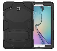 ZiHang Funda Compatible con Samsung Galaxy Tab E 9.6 T560 T561 T565, Protector Durable de PC + Silicona con Soporte [a Prueba de Los Golpes] Smart Case Cubierta para Galaxy Tab E 9.6 (Negro)