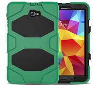 ZiHang Funda Galaxy Tab A 10.1 Híbrido Tres Capas PC + Silicona Funda Carcasa a Prueba de Golpes Kickstand Robusto Defender Cover para Samsung Galaxy Tab A 10.1 P580 P585 (Ejercito Verde)