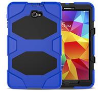 ZiHang Funda Galaxy Tab A 10.1 Híbrido Tres Capas PC + Silicona Funda Carcasa a Prueba de Golpes Kickstand Robusto Defender Cover para Samsung Galaxy Tab A 10.1 T580 T585 (Azul)