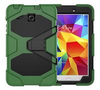 ZiHang Funda Galaxy Tab E 8.0 Híbrido Tres Capas PC + Silicona Funda Carcasa a Prueba de Golpes Kickstand Robusto Defender Cover para Samsung Galaxy Tab E 8.0 T377 (Ejercito Verde)