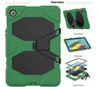 ZiHang Funda Galaxy Tab S5e 10.5 Híbrido Tres Capas PC + Silicona Funda Carcasa a Prueba de Golpes Kickstand Robusto Defender Cover para Samsung Galaxy Tab S5e 10.5 T720 T725 2019 (Ejercito Verde)