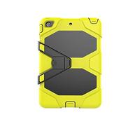 ZiHang Funda iPad Mini 1/2 / 3 Híbrido Tres Capas PC + Silicona Funda Carcasa a Prueba de Golpes Kickstand Robusto Defender Cover para iPad Mini 1/2 / 3 (Amarillo)