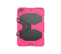 ZiHang Funda iPad Mini 1/2 / 3 Híbrido Tres Capas PC + Silicona Funda Carcasa a Prueba de Golpes Kickstand Robusto Defender Cover para iPad Mini 1/2 / 3 (Rosa roja)