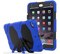 ZiHang Funda iPad Mini 4/5 Híbrido Tres Capas PC + Silicona Funda Carcasa a Prueba de Golpes Kickstand Robusto Defender Cover para iPad Mini 4/5 (Azul)