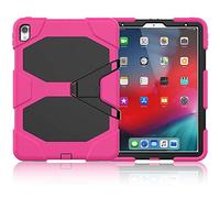 ZiHang Funda iPad Pro 11 2018 Híbrido Tres Capas PC + Silicona Funda Carcasa a Prueba de Golpes Kickstand Robusto Defender Cover para iPad Pro 11 2018 (Rosa roja)