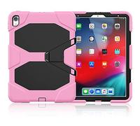ZiHang Funda iPad Pro 11 2018 Híbrido Tres Capas PC + Silicona Funda Carcasa a Prueba de Golpes Kickstand Robusto Defender Cover para iPad Pro 11 2018 (Rosado)