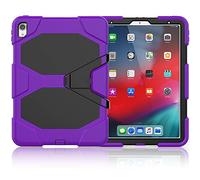 ZiHang Funda iPad Pro 11 2018 Híbrido Tres Capas PC + Silicona Funda Carcasa a Prueba de Golpes Kickstand Robusto Defender Cover para iPad Pro 11 2018 (púrpura)