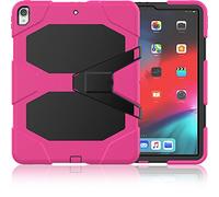 ZiHang Funda iPad Pro 12.9 2017 Híbrido Tres Capas PC + Silicona Funda Carcasa a Prueba de Golpes Kickstand Robusto Defender Cover para iPad Pro 12.9 2017 (Rosa roja)