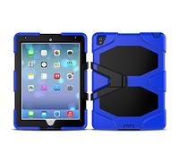 ZiHang Funda iPad Pro 9.7 Híbrido Tres Capas PC + Silicona Funda Carcasa a Prueba de Golpes Kickstand Robusto Defender Cover para iPad Pro 9.7 (Azul)