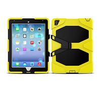 ZiHang Funda iPad Pro 9.7 Híbrido Tres Capas PC + Silicona Funda Carcasa a Prueba de Golpes Kickstand Robusto Defender Cover para iPad Pro 9.7 (Amarillo)