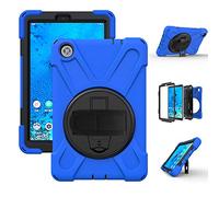 ZiHang Funda Lenovo Tab M8 8" TB-8505F TB-8505X, Híbrido Tres Capas Funda Carcasa Protector con Correa de Mano, 360 Rotación Kickstand para Lenovo Tab M8 8" TB-8505F TB-8505X (Azul)