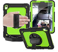 ZiHang Funda para iPad Pro 11 2018, 3-en-1 Funda Silicona Resistente Antigolpes con Soporte y Correa de Mano y Bandolera, [360 Grados de Rotacion] Funda para iPad Pro 11 2018 (Negro + Verde)