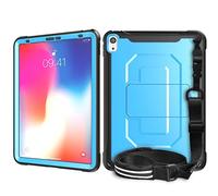 ZiHang Funda para iPad Pro 11 2018, Doble Capa, Delgada, Resistente, con Soporte para lápiz, Correa de Hombro y función Atri para iPad Pro 11 2018 (Azul)